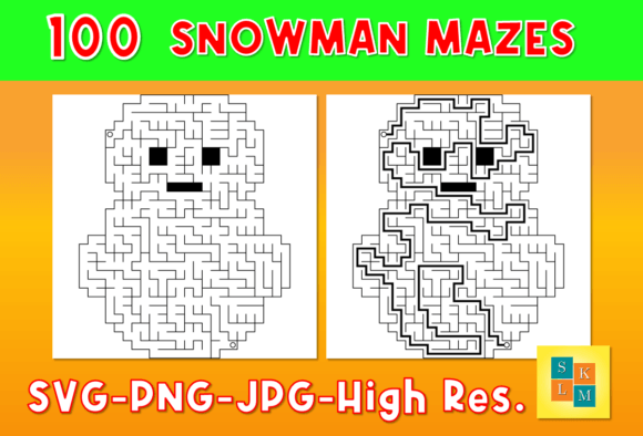 100 Snowman Maze Puzzles: A Designer’s Creative Asset
