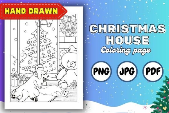 Christmas House Coloring Page: A Lighthearted Way to Slow Down This Season
