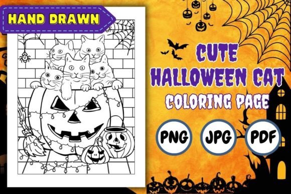 Cute Halloween Cat Coloring Page 4: Simple Ways to Add Playful Charm to Your Halloween Projects