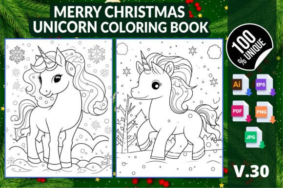 Exploring the Creative Value of the Merry Christmas Unicorn Coloring Book 30
