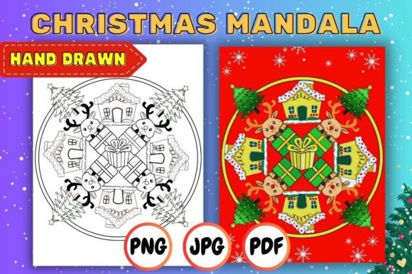 Find Calm and Creative Focus with Christmas Mandala Coloring Page 08
