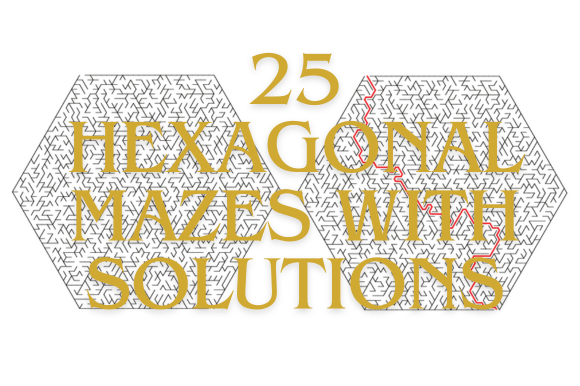 Hexagonal Maze Puzzles for KDP: 25 Pages with Solutions
