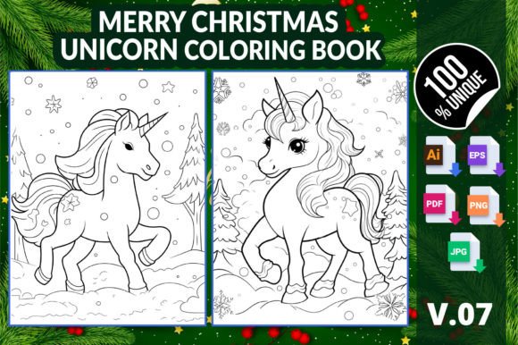 Inside the Merry Christmas Unicorn Coloring Book 07: What Makes This Digital Collection Stand Out