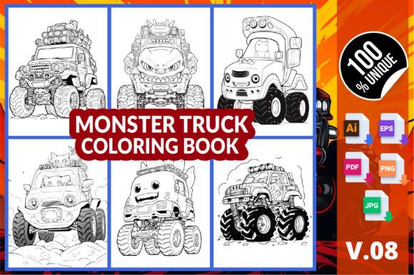 The Art and Utility of Monster Truck Coloring Book V.08 for All Ages and Creative Ventures