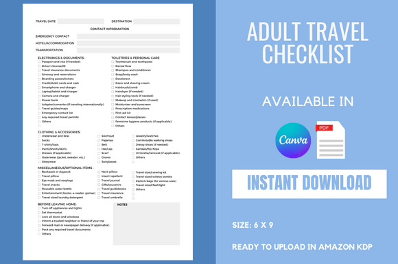 The New Wave of Travel Readiness: Why the Adult Travel Checklist - KDP Interior Is Capturing Entrepreneurial Attention