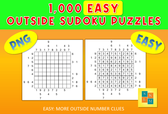Unlock Effortless Puzzle Creation: 1,000 EASY Outside Sudoku Puzzles for Instant Download