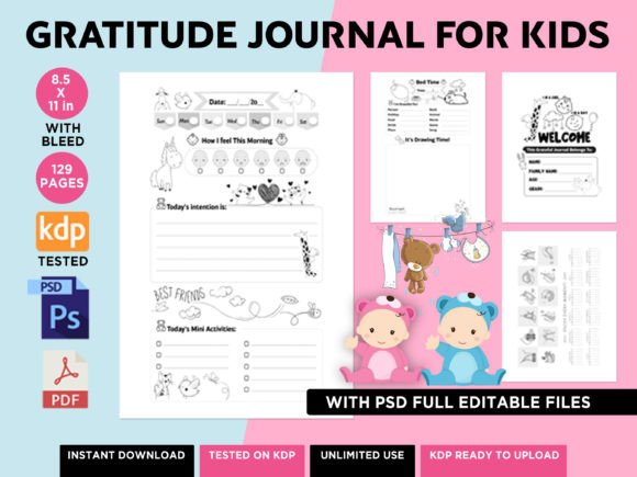 What Makes the KDP PSD Gratitude Journal for Kids 2024 a Flexible Choice for Parents and Creators